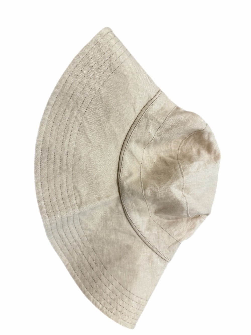 Gigi and Pip Beige Wide-Brim Linen Bucket Hat - Size 59
